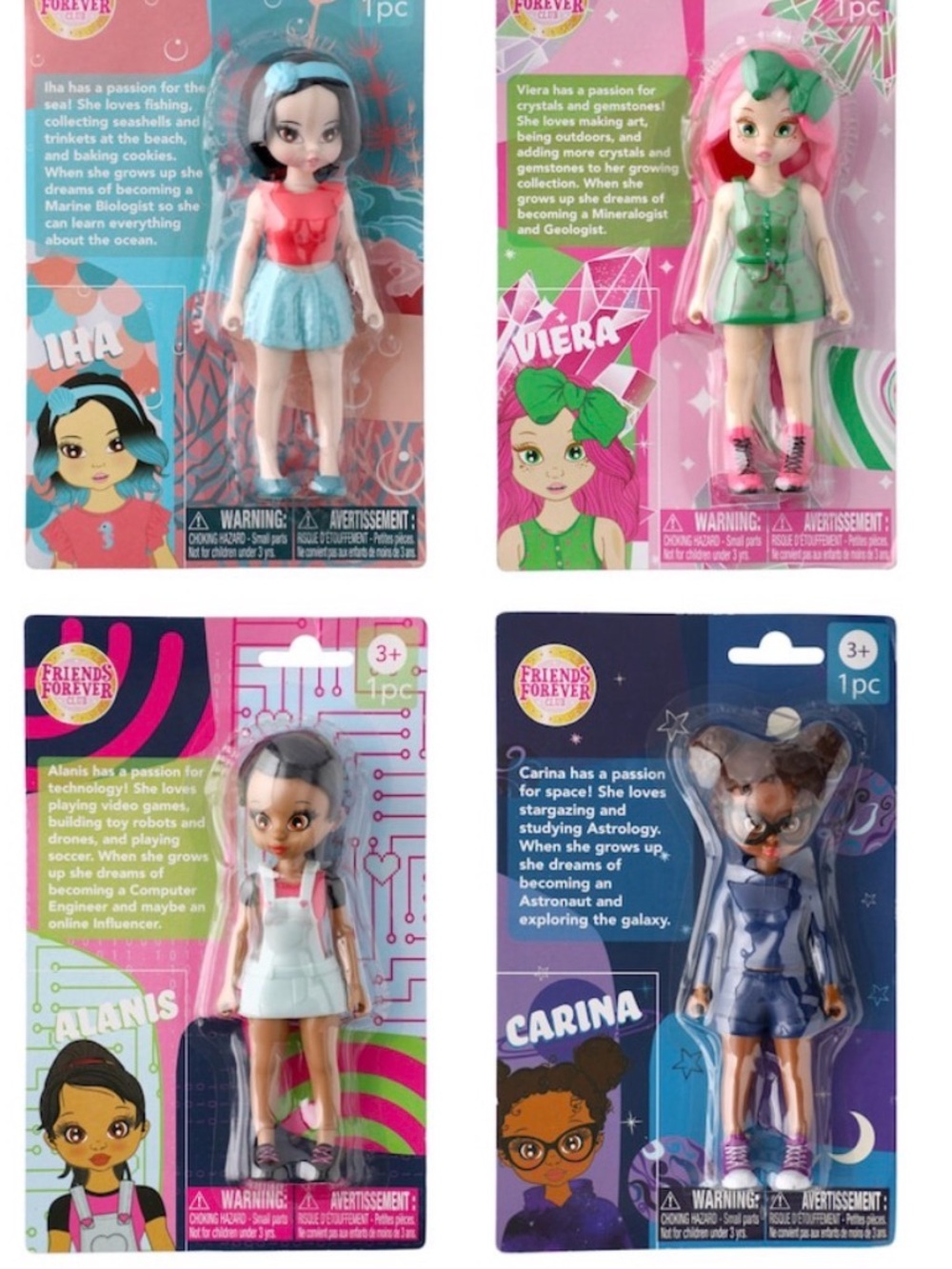 New Friends Forever Club Dolls, collection ALANlS,CARINA,VIERA,IHA, (4 pcs)